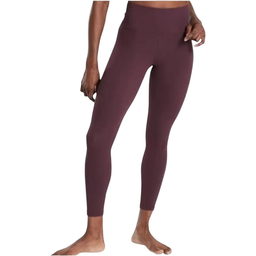 Athleta Elation 7/8 Tight High Rise Powervita Pocket Wicking Antique Burgundy S